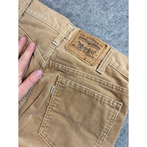 VINTAGE 80s Levis 505 Corduroy Pants Mens 30x30 Tan Straight Leg White Tab Retro - Picture 9 of 11